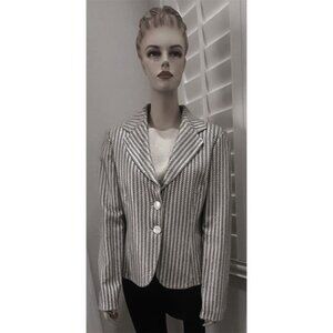 Vintage Georgio Armani Silver Chevron Women's Blazer Jacket L NWOT